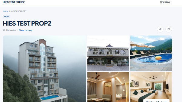 HIES Reserve property page with photo gallery, location, and property details